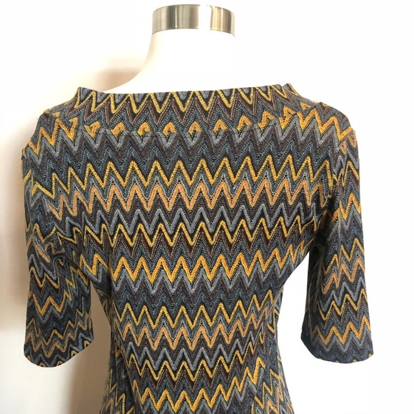Derek Heart Dress Womens Form Fitting Aztec 3/4 Sleeve V Neck Mini Large - Picture 6 of 8